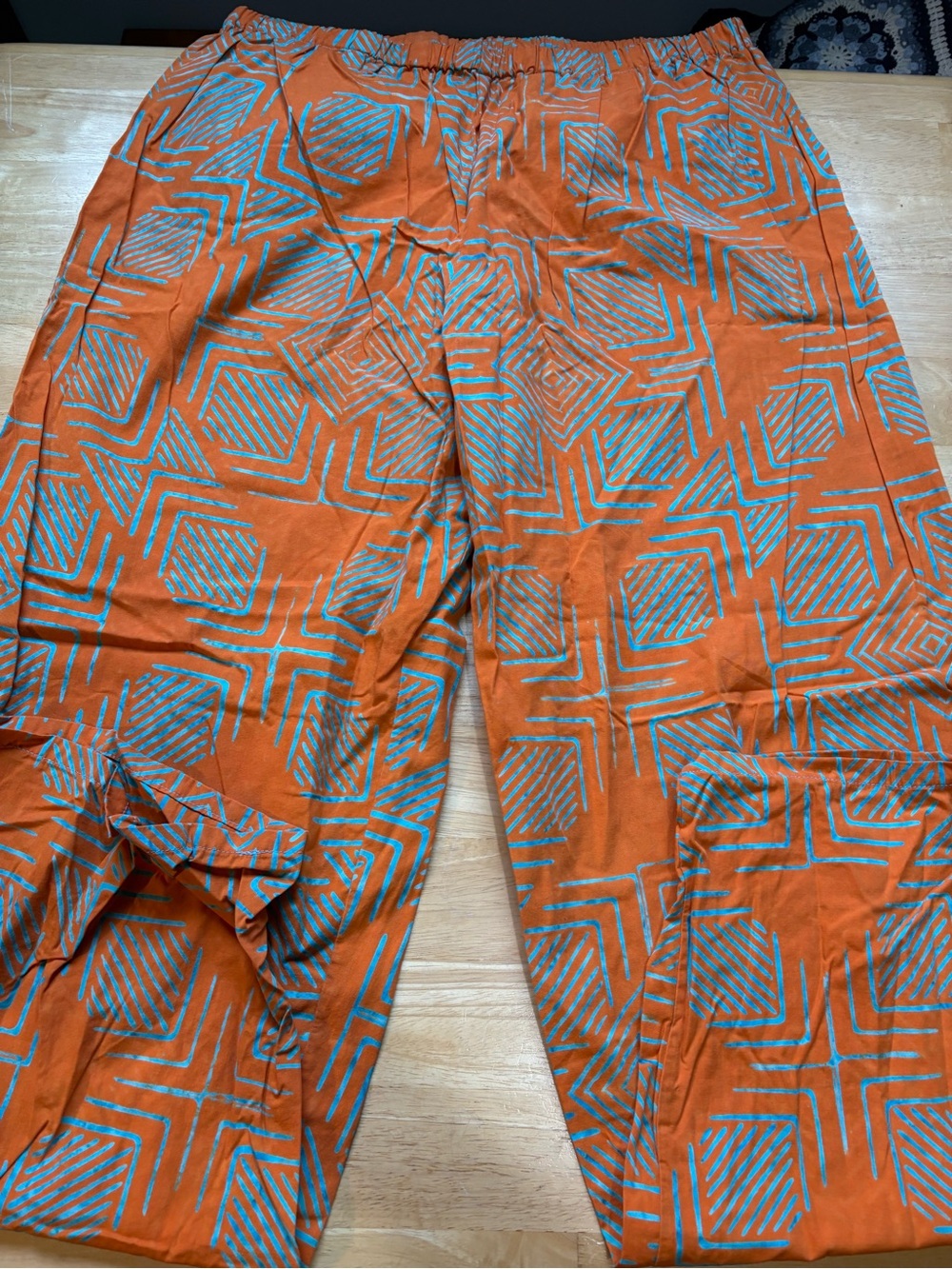 Women’s Orange Geometric Swim Shorts